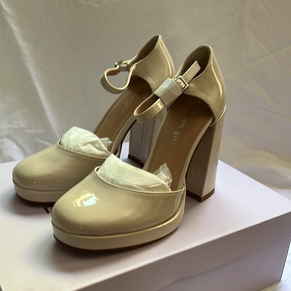 Madden Girl Unaa Bone Patent Heels 🦴